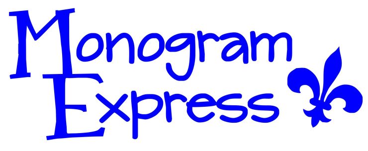 monogram express logo - blue